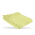 Zestaw pięciu uniwersalnych ścierków w kolorze jasnożółtym z falistym wzorem. Ścierki są ułożone na sobie, ukazując ich teksturowaną powierzchnię. Idealne do czyszczenia różnych powierzchni.