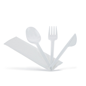 Zestaw sztućców Widelec + Nóż + Łyżka + Serwetka 350 szt.