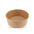 Miska papierowa KRAFT o pojemności 1100 ml i średnicy 185 mm, w kolorze brązowym. Produkt w pozycji leżącej, z gładkimi ściankami i bez widocznych napisów. Przeznaczona do jednorazowego użytku, idealna do serwowania potraw.